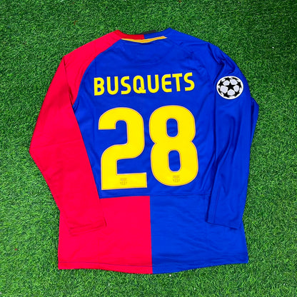 Sergio Busquets Barcelona 2009 Champions League Final Retro Football Jersey