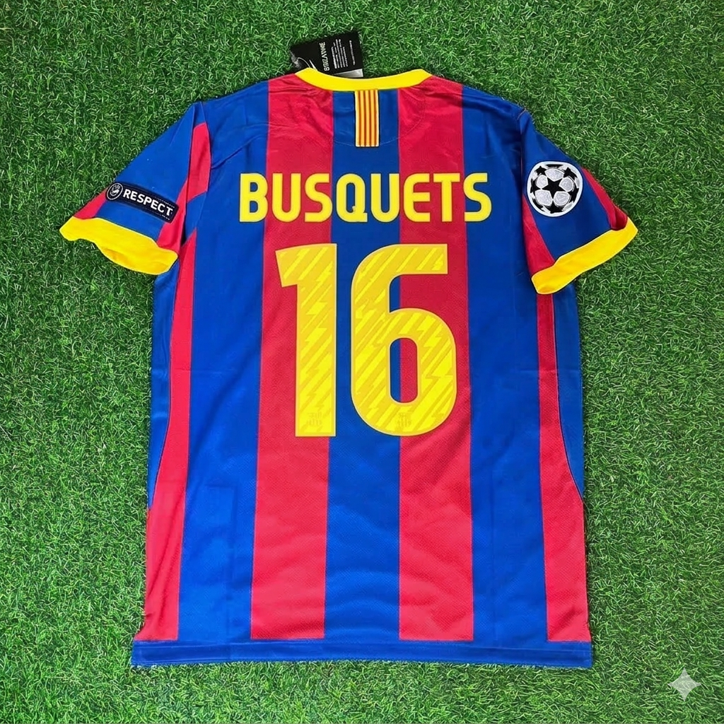 Sergio Busquets 16- Barcelona 2011 London Final Football Jersey
