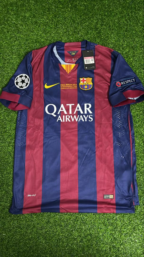 Sergio Busquets Barcelona 2015 Champions League Final Retro Football Jersey Kit