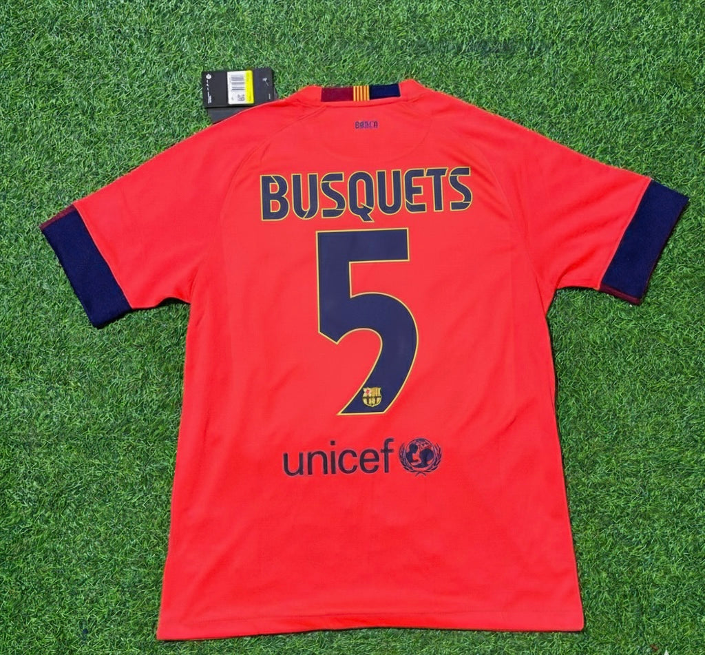 Sergio Busquets 5- Barcelona 2014 Kit Season Retro Football Jersey