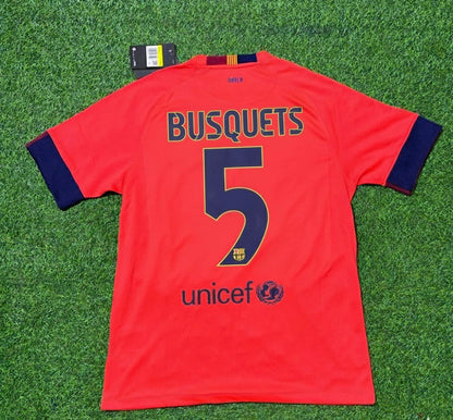 Sergio Busquets 5- Barcelona 2014 Kit Season Retro Football Jersey