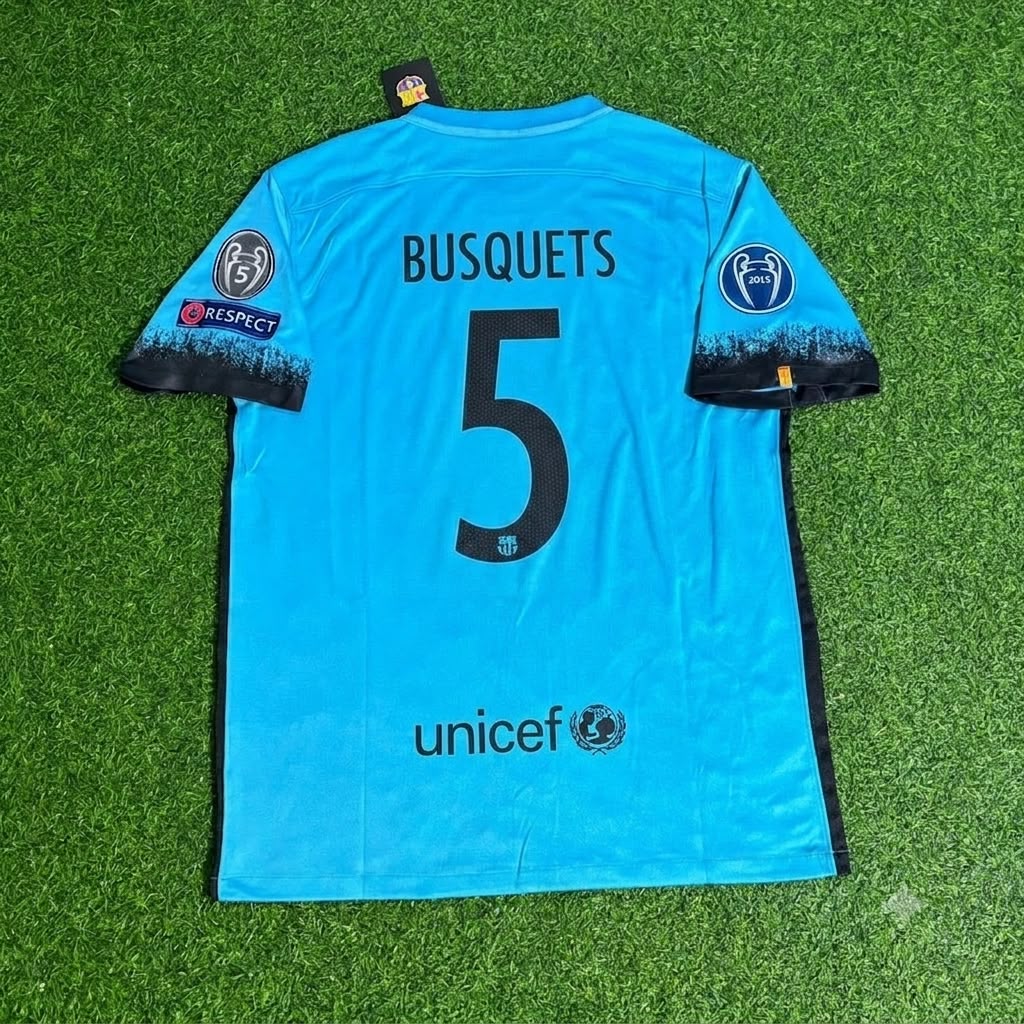 Sergio Busquets Barcelona 2015/2016 Retro Football Jersey Kit