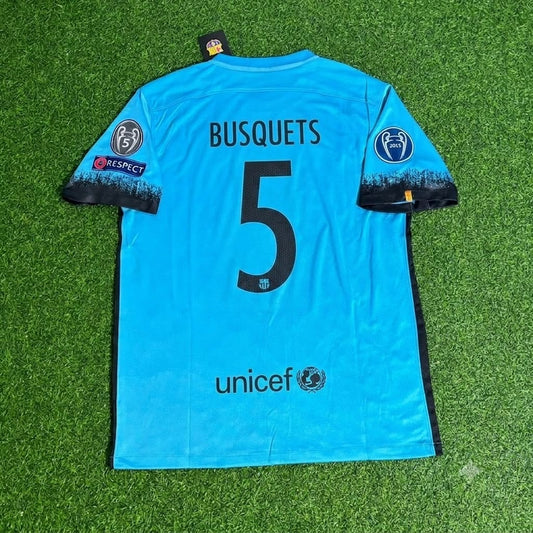 Sergio Busquets Barcelona 2015/2016 Retro Football Jersey Kit