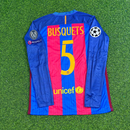 Sergio Busquets Barcelona 2016 Special Patch Football Jersey Kit
