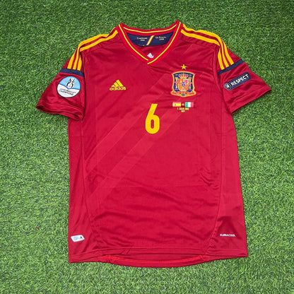 Spain EURO 2012 Sergio Busquets Final Retro Football Jersey Kit