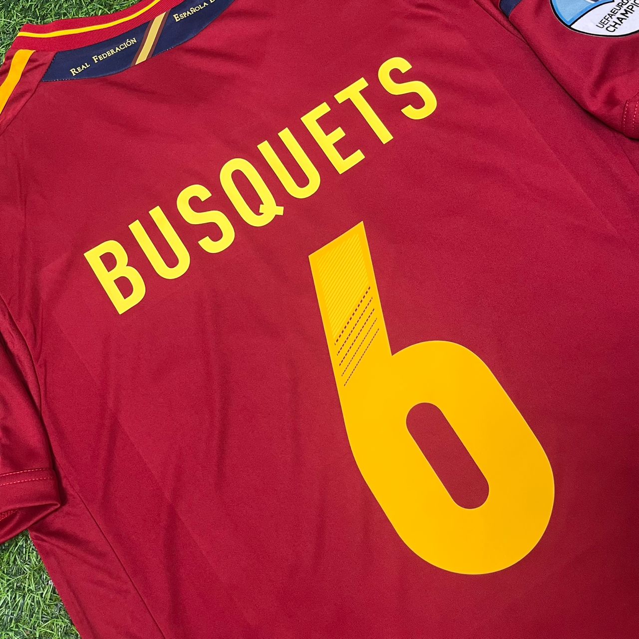 Spain EURO 2012 Sergio Busquets Final Retro Football Jersey Kit
