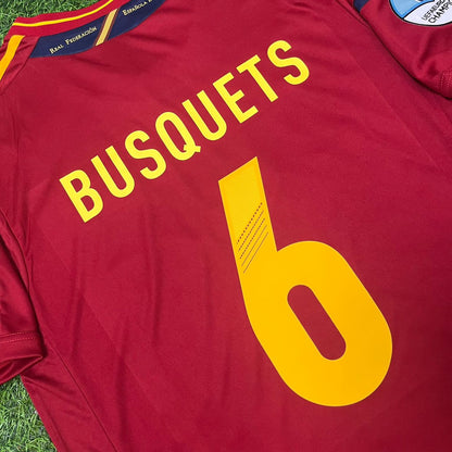 Spain EURO 2012 Sergio Busquets Final Retro Football Jersey Kit