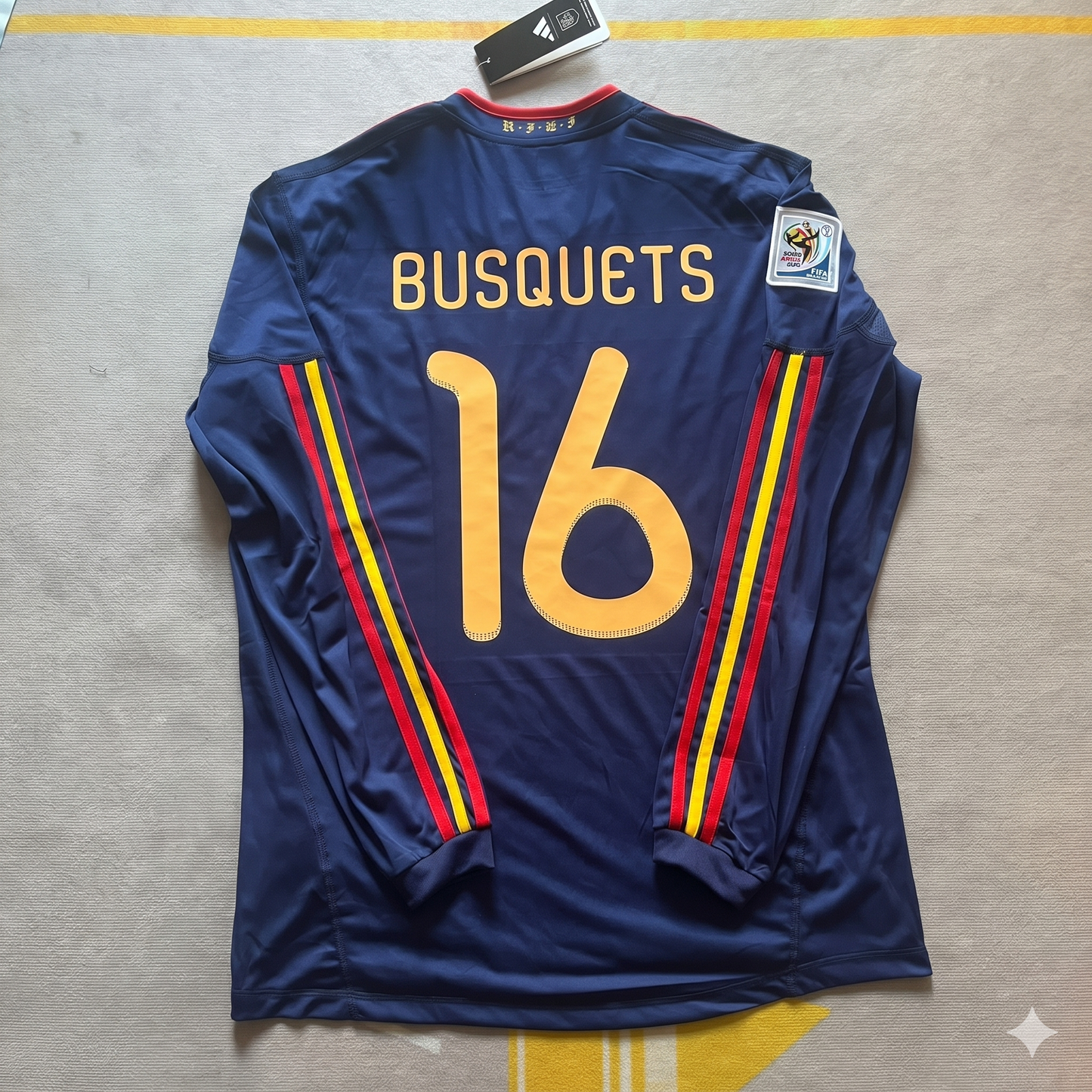 Spain World Cup 2010 Sergio Busquets - Final Retro Football Jersey