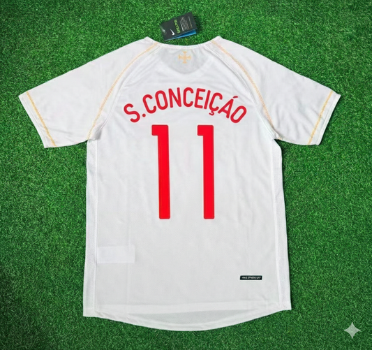 Sergio Conceiçáo Portugal 2002 Retro White Debut Football Jersey Kit