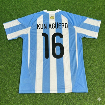 Argentina World Cup 2010 Sergio Kun Aguero 16- Retro Football Jersey