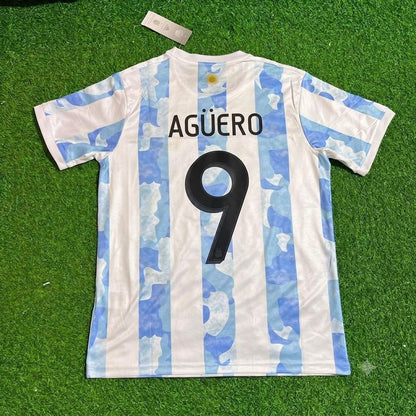 Sergio Kun Agüero Argentina Retro Football Jersey