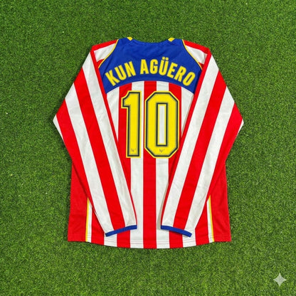 Sergio Kun Aguero #10 Atlético Madrid Spider-Man Long Sleeve Retro Football Jersey Kit