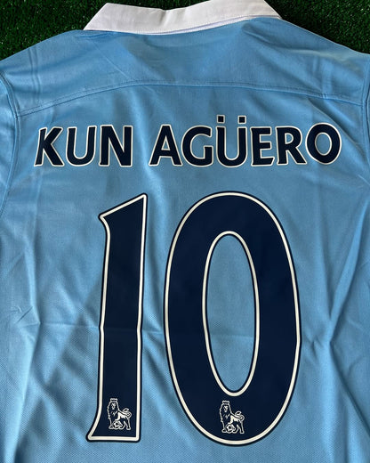 Sergio Kun Aguero Manchester City 2015 2016 Season Retro Football Jersey Kit