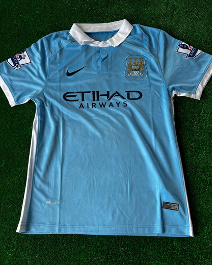 Sergio Kun Aguero Manchester City 2015 2016 Season Retro Football Jersey Kit
