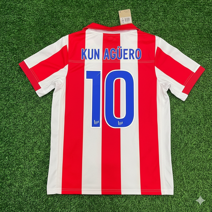 Sergio Kun Agüero Atletico de Madrid Retro Soccer Football Jersey Kit Shirt