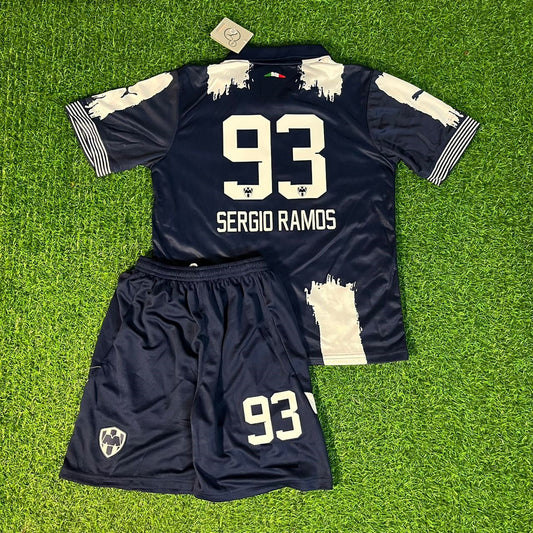 Monterrey Sergio Ramos New Season Kids Kinder Home Jersey Soccer Kit