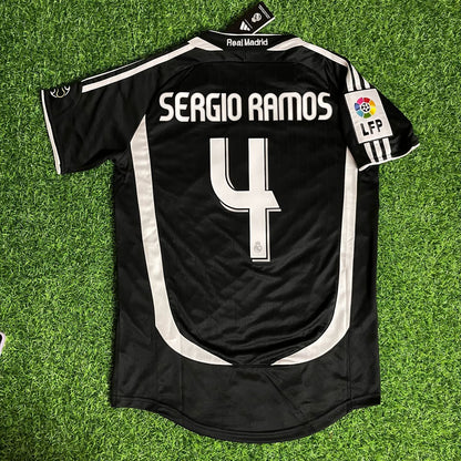 Sergio Ramos Real Madrid 2007 - 2008 Long Sleeve Football Jersey Kit