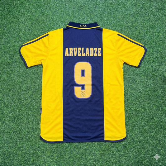 Shota Arveladze Ajax 2000/2001 Retro Yellow Football Jersey Kit