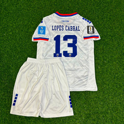 Cape Verde World Cup 2026 Sidny Lopes Cabral Children White Football Jersey