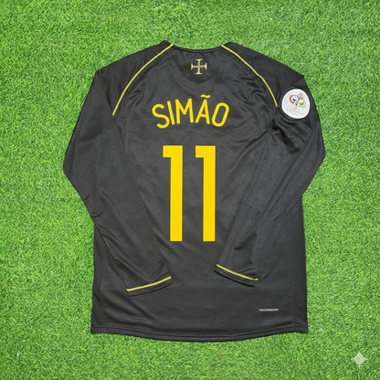 Portugal World Cup 2006 Simão Sabrosa Long Sleeve Black Retro Football Jersey