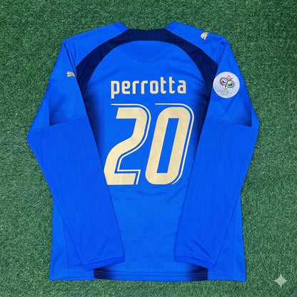 Italy World Cup 2006 Simone Perrotta #20 Final Long Sleeve Retro Football Jersey