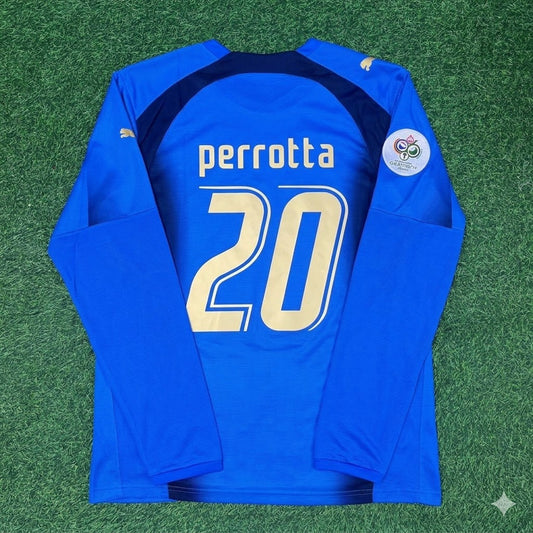Italy World Cup 2006 Simone Perrotta #20 Final Long Sleeve Retro Football Jersey
