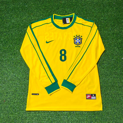 Sócrates #8- Brazil Long Sleeve Retro Football Jersey Kit Shirt