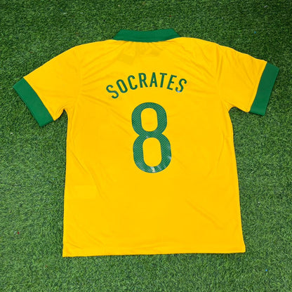 Sócrates Brazil Retro Home Yellow Football Jersey Collection