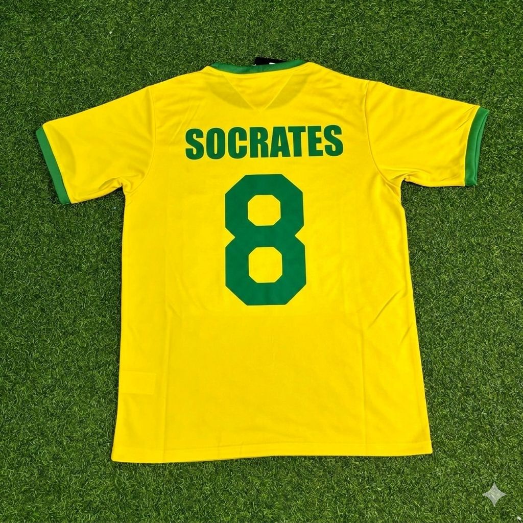 Socrates Brazil Retro Home Football Jersey