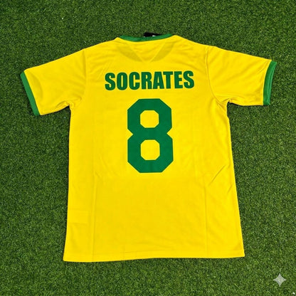 Socrates Brazil Retro Home Football Jersey