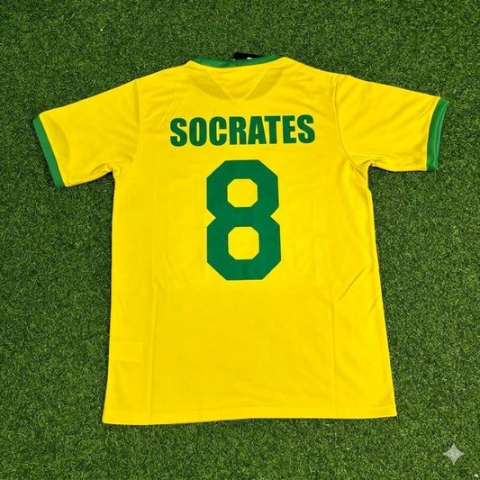 Socrates Brazil Retro Home Football Jersey