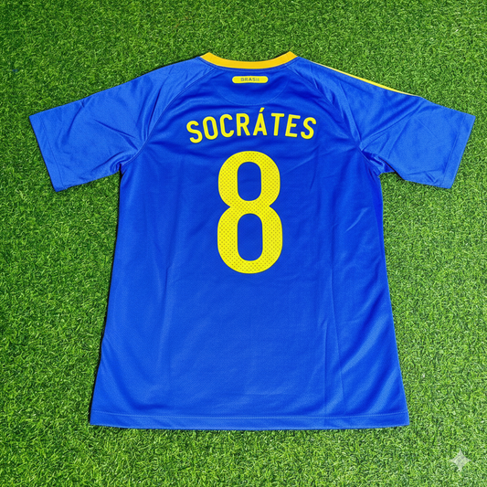 Socrates Brazil Retro Blue Football Jersey