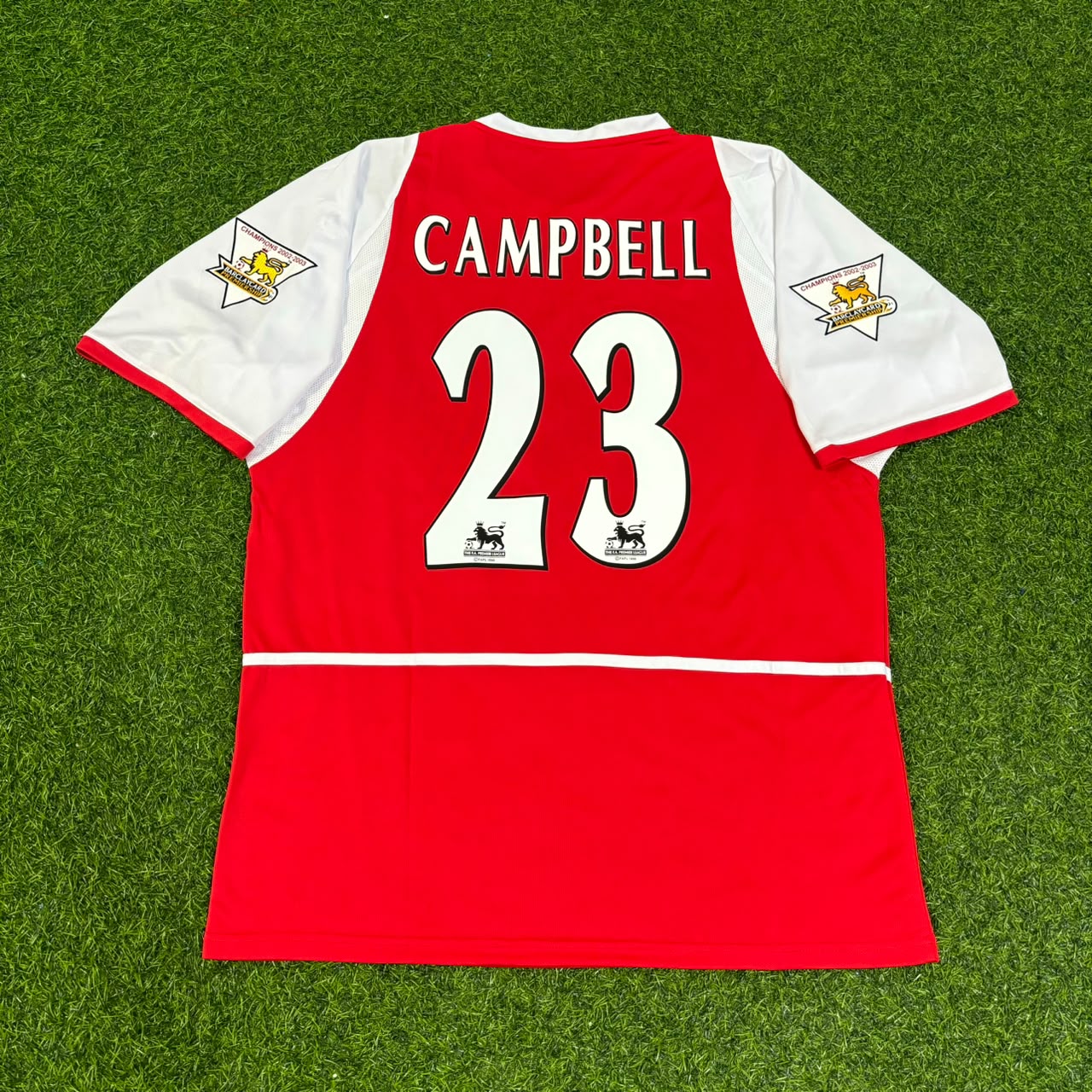 Sol Campbell 23 Arsenal 2002/03 EPL Patch Home Retro Football Jersey Collection