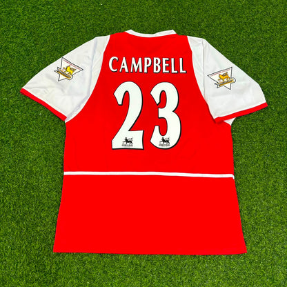 Sol Campbell 23 Arsenal 2002/03 EPL Patch Home Retro Football Jersey Collection