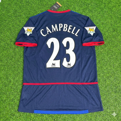 Sol Campbell 23- Arsenal 2002-2004 Black Blue o2 Retro Football Jersey Kit