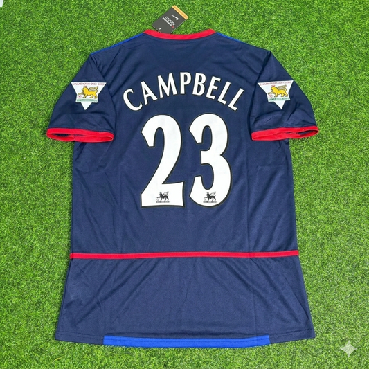 Sol Campbell 23- Arsenal 2002-2004 Black Blue o2 Retro Football Jersey Kit