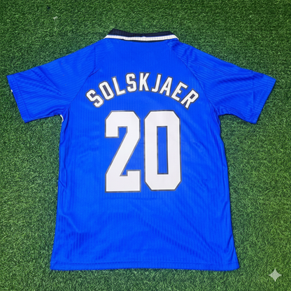 Ole Gunnar Solskjaer Manchester United 1996/1997 Blue Retro Football Jersey Kit