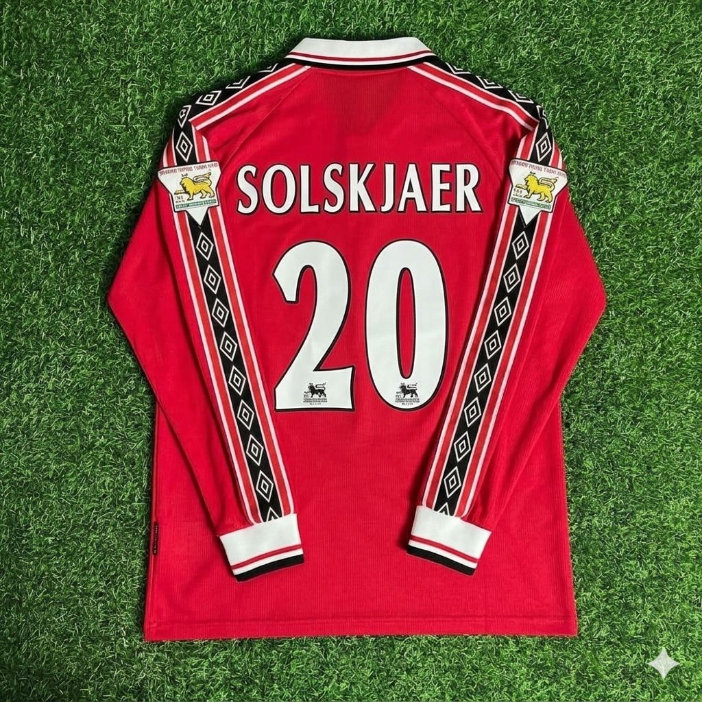 Ole Gunnar Solskjaer 20 - Manchester United 1999 Red Long Sleeve Football Jersey Kit