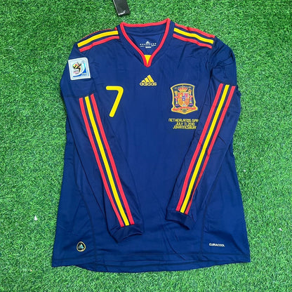 Spain 2010 World Cup David Villa - Retro Away Football Jersey back view