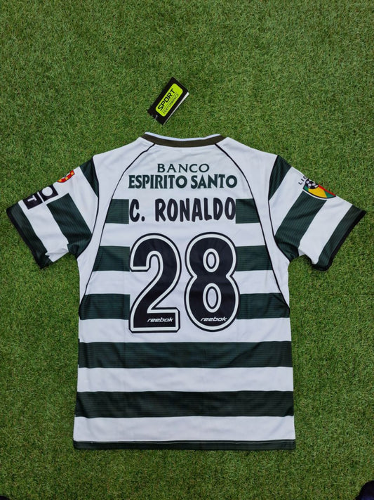 Sporting CP Lisbon Cristiano Ronaldo Number 28 Vintage Football Jersey Kit