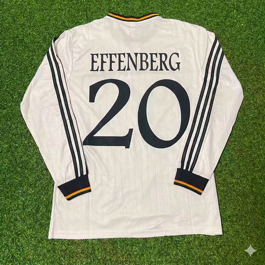 Germany EURO 1996 Stefan Effenberg #20 Final Home Long Sleeve Retro Football Jersey Kit