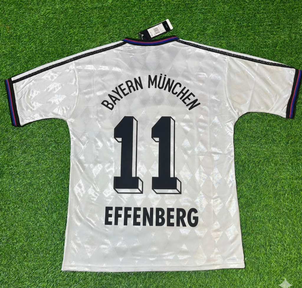 Stefan Effenberg Bayern Munich Away White Retro Football Jersey Collection