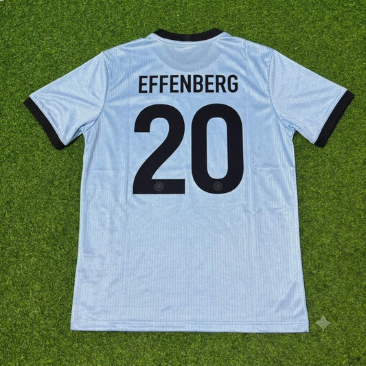 Stefan Effenberg Germany 125th Year Special Clear Blue Retro Football Jersey Kit