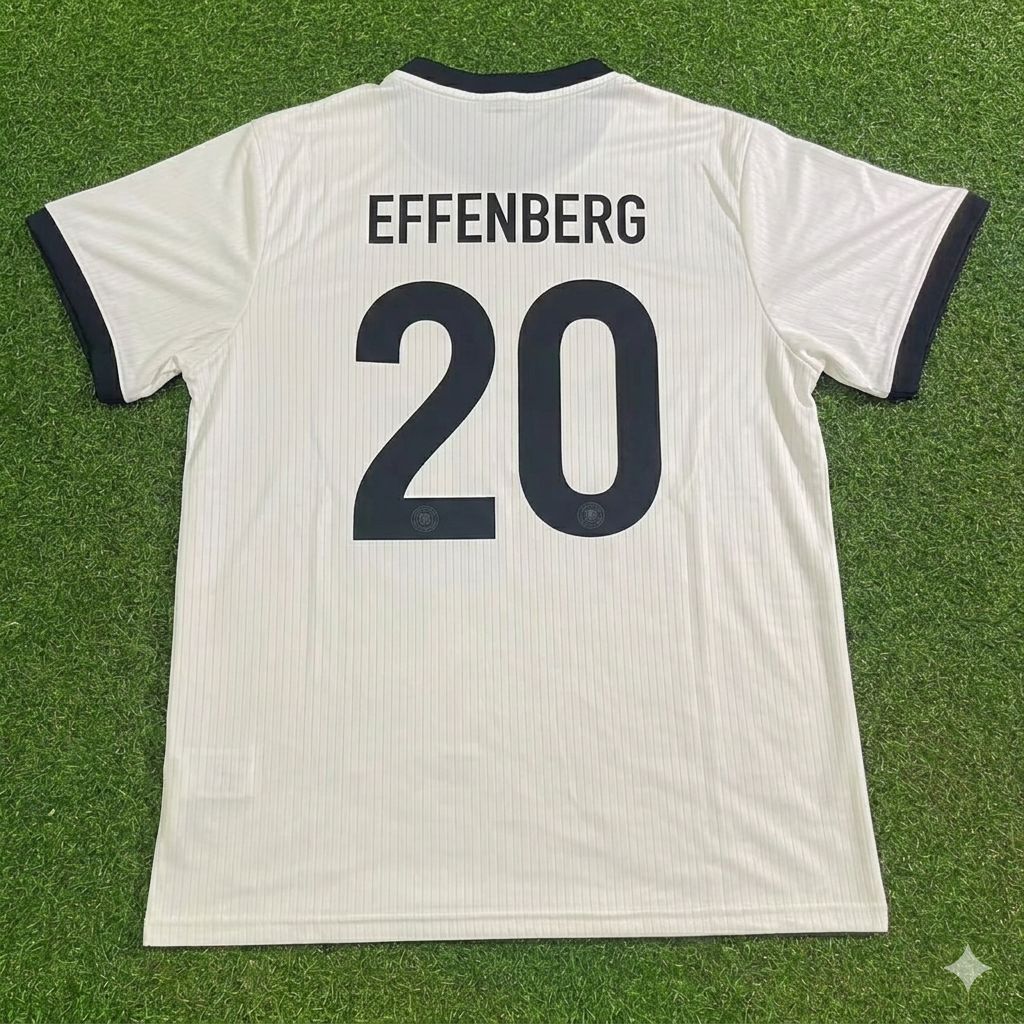 Stefan Effenberg Germany 125 Year Special White Football Jersey Kit