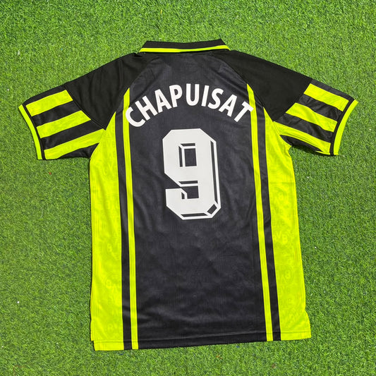Stephane Chapuisat Dortmund 1996/1997 Season Away Black Yellow Retro Football Jersey Trikot Maillot