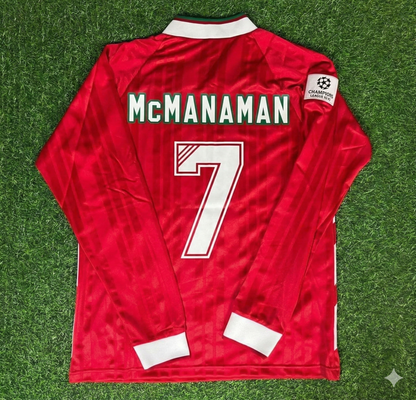 Steve McManaman Liverpool Long Sleeve Retro Football Jersey Kit