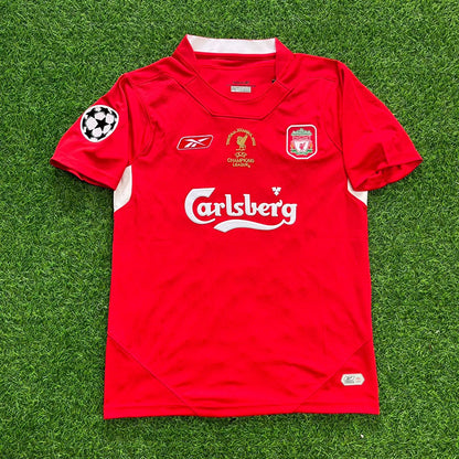 John Arne Riise 6 Liverpool 2005 Champions League Final Red Retro Football Jersey