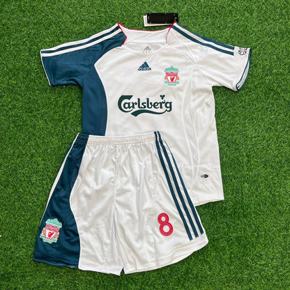 Steven Gerrard Liverpool 2006/07 White Kids Retro Football Jersey Collection