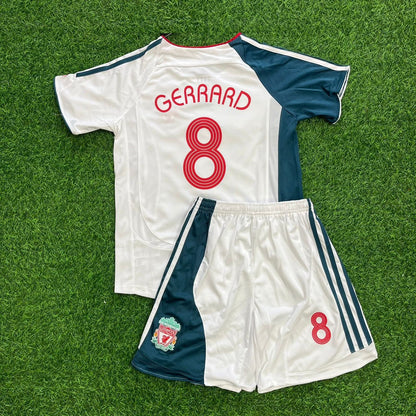 Steven Gerrard Liverpool 2006/07 White Kids Retro Football Jersey Collection