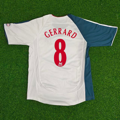 Steven Gerrard Liverpool 2006 2007 White Retro Football Jersey